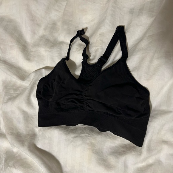 Old Navy Black Ruched Sport Bra - size small - Picture 1 of 3